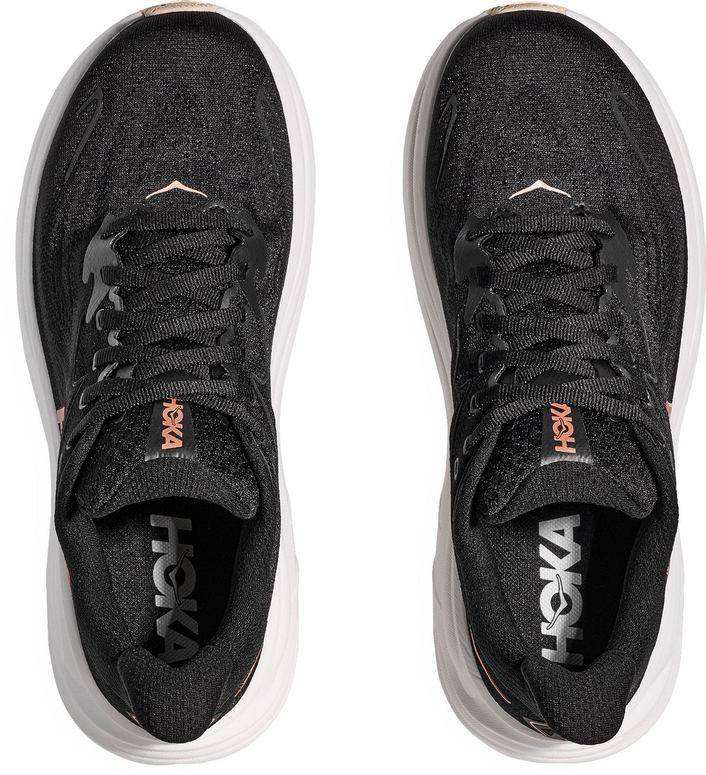 Hoka Clifton 10 Women's Running Shoes - Black - View 4