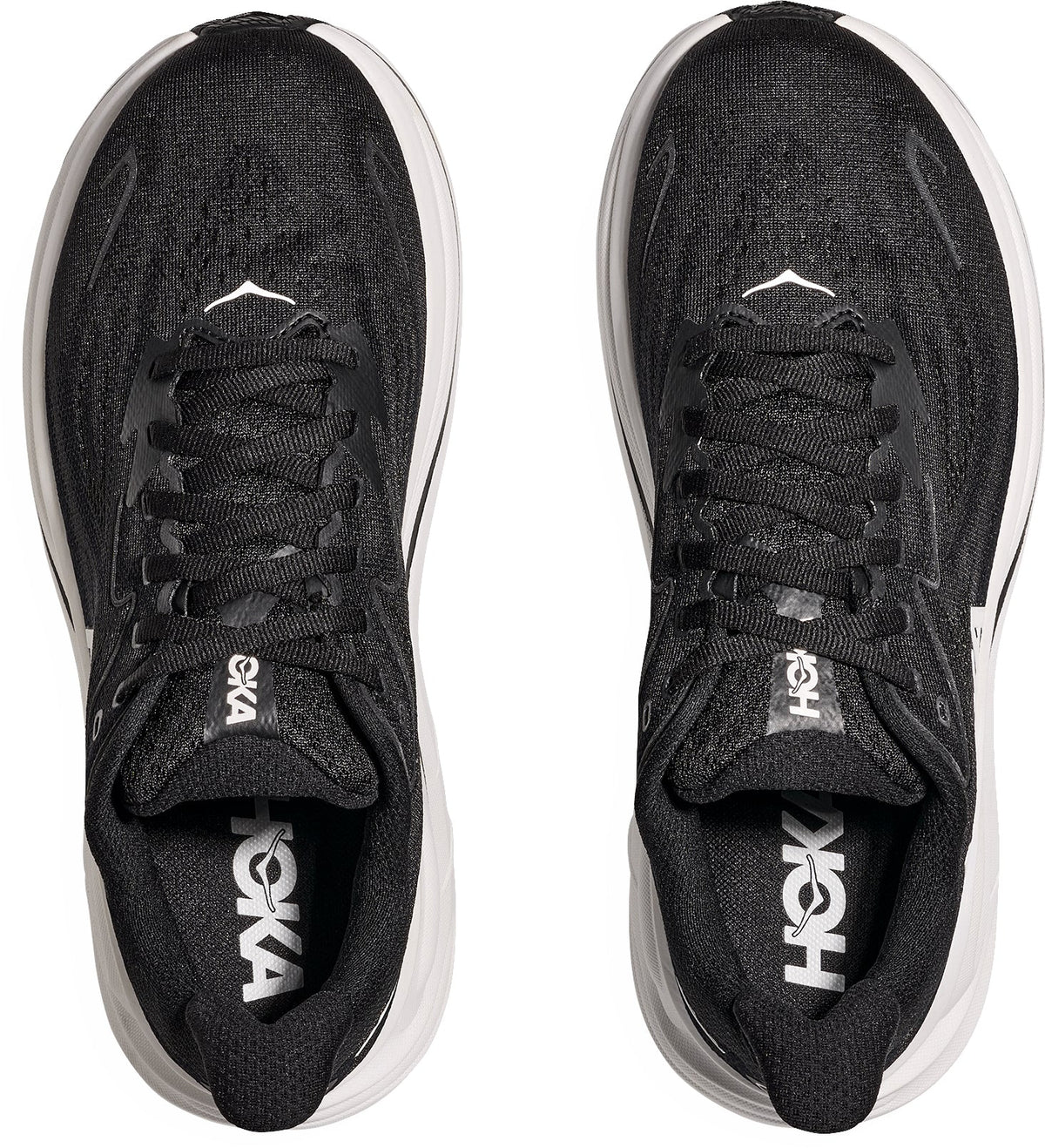 Hoka Clifton 10 WIDE FIT Men's Running Shoes - Black - View 4