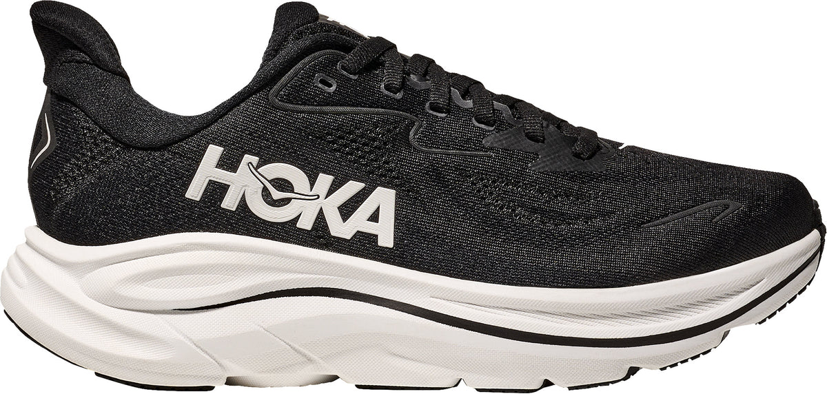 Hoka Clifton 10 WIDE FIT Men's Running Shoes - Black - View 1