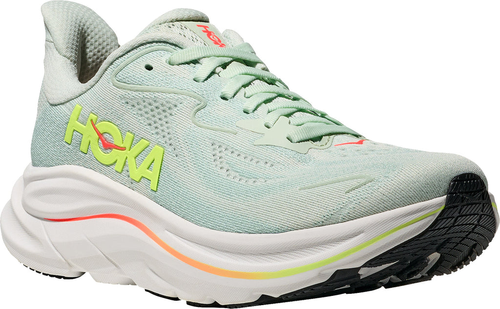 Hoka Clifton 10 WIDE FIT Women's Running Shoes - Green - View 6
