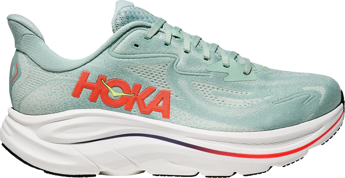 Hoka Clifton 10 WIDE FIT Men's Running Shoes - Green - View 1