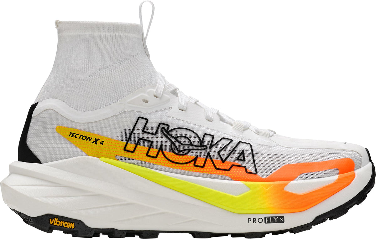 Hoka Tecton X 4 Men's Trail Running Shoes - White - View 1