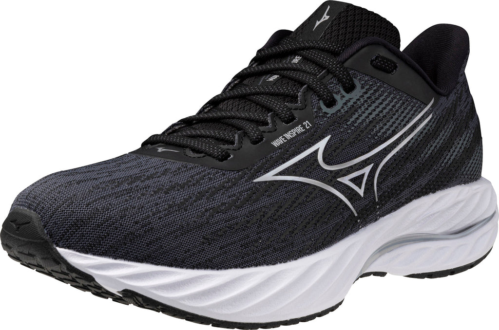 Mizuno Wave Inspire 21 WIDE FIT (D) Women's Running Shoes - Black - View 4