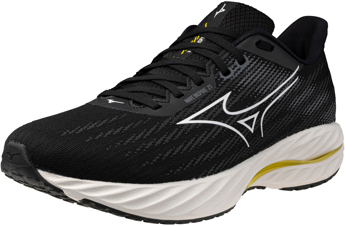 Mizuno Wave Inspire 21 WIDE FIT (2E) Men's Running Shoes - Black - View 5