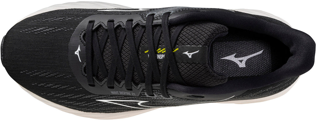 Mizuno Wave Inspire 21 WIDE FIT (2E) Men's Running Shoes - Black - View 4