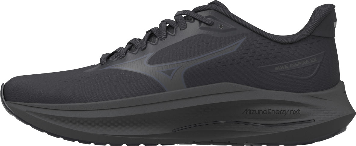 Mizuno Wave Inspire 22 WIDE FIT (2E) Men's Running Shoes - Black - View 1