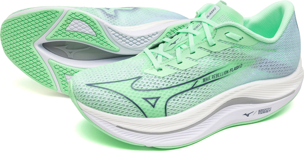 Mizuno Wave Rebellion Flash 2 Men's Running Shoes - Green - View 8