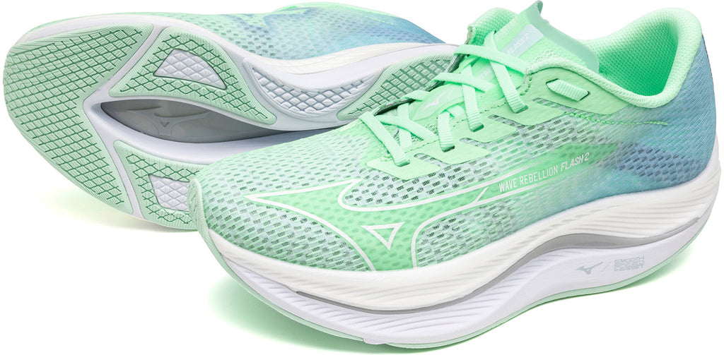 Mizuno Wave Rebellion Flash 2 Women's Running Shoes - Green - View 8