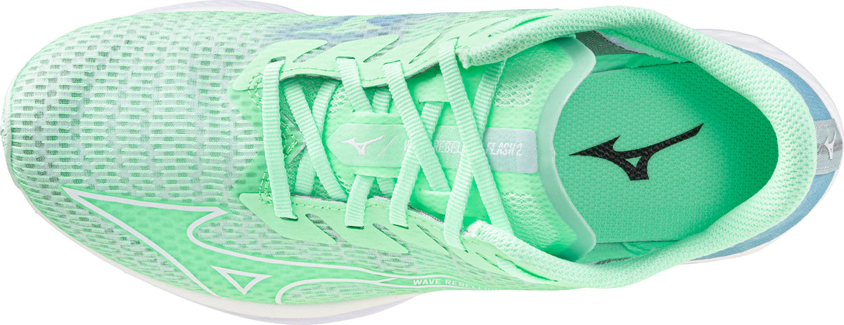 Mizuno Wave Rebellion Flash 2 Women's Running Shoes - Green - View 4