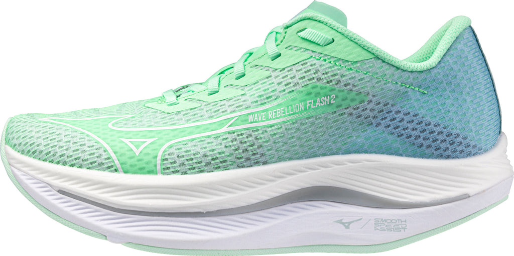 Mizuno Wave Rebellion Flash 2 Women's Running Shoes - Green - View 1