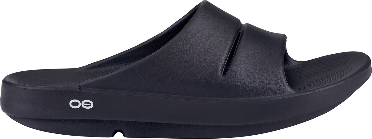 Oofos OOahh Recovery Sliders - Black - View 1