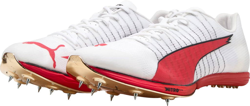 Puma evoSpeed Forte Nitro Elite Running Spikes - White - View 5