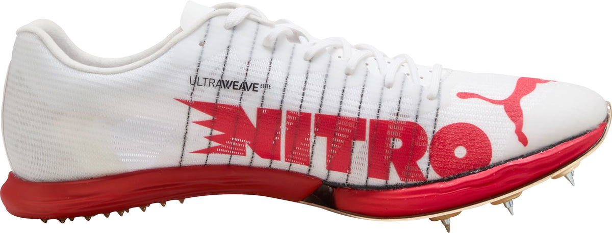 Puma evoSpeed Forte Nitro Elite Running Spikes - White - View 3