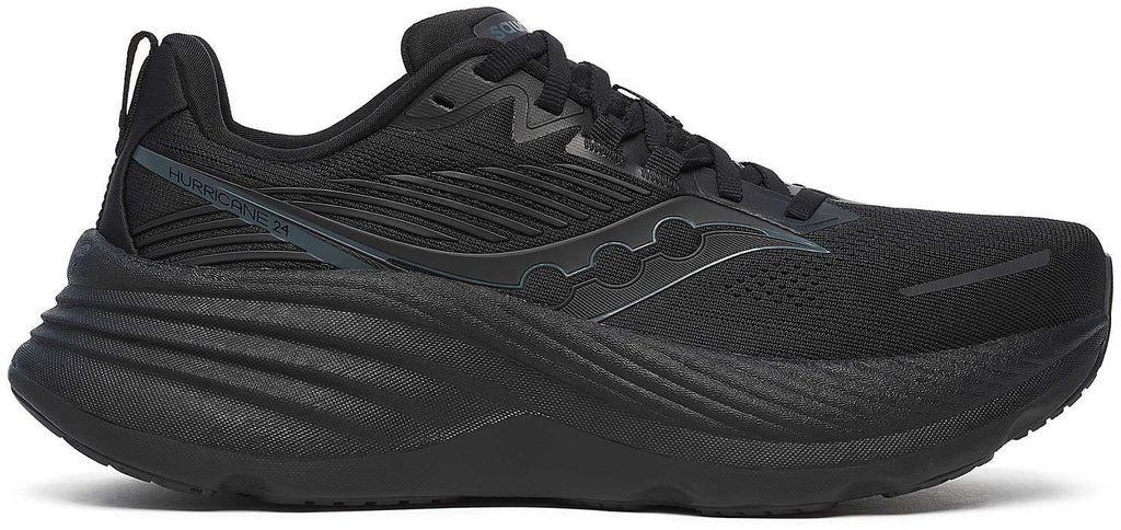 Saucony Hurricane 24 Women's Running Shoes - Black - View 1