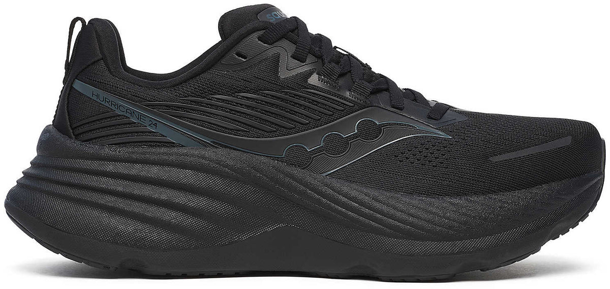Saucony Hurricane 24 Women's Running Shoes - Black - View 1