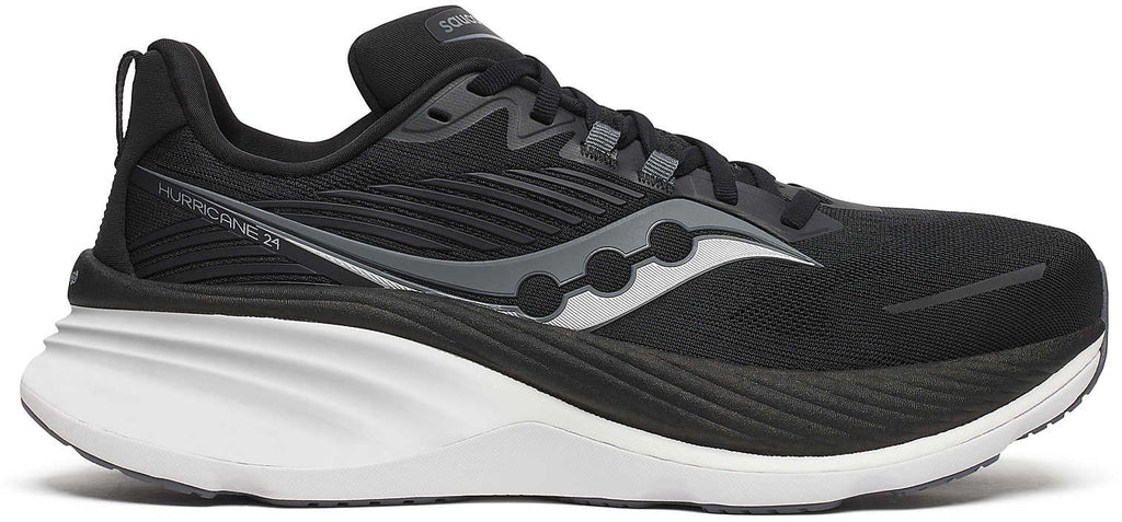 Saucony Hurricane 24 Men's Running Shoes - Black - View 1