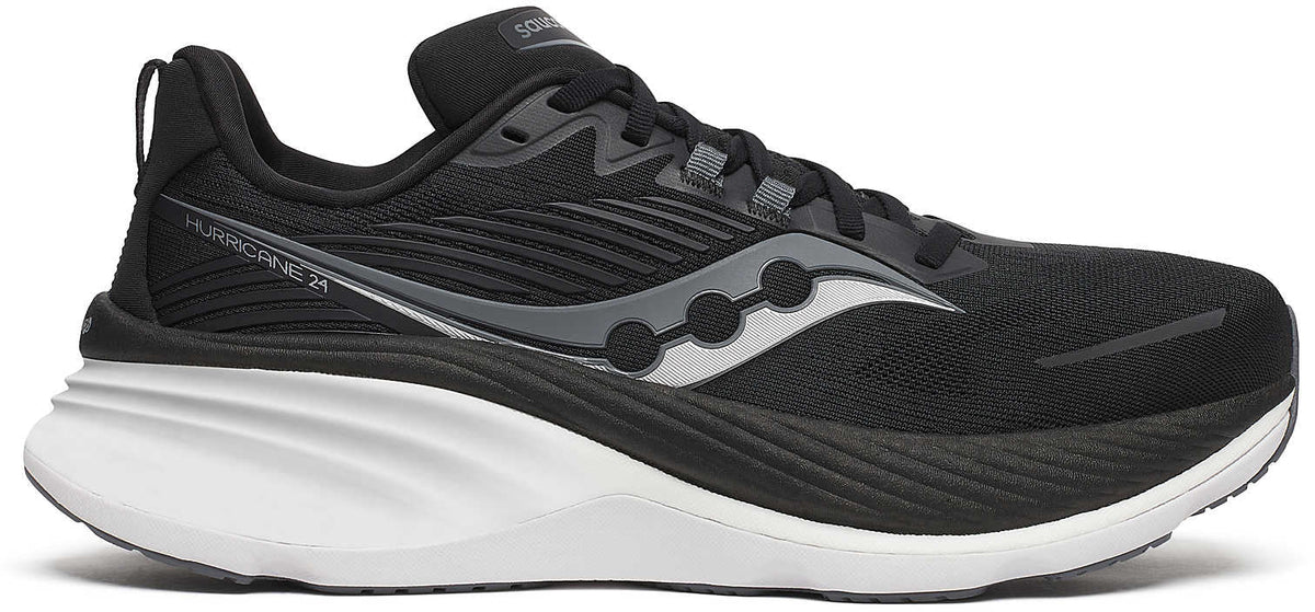 Saucony Hurricane 24 Men's Running Shoes - Black - View 1