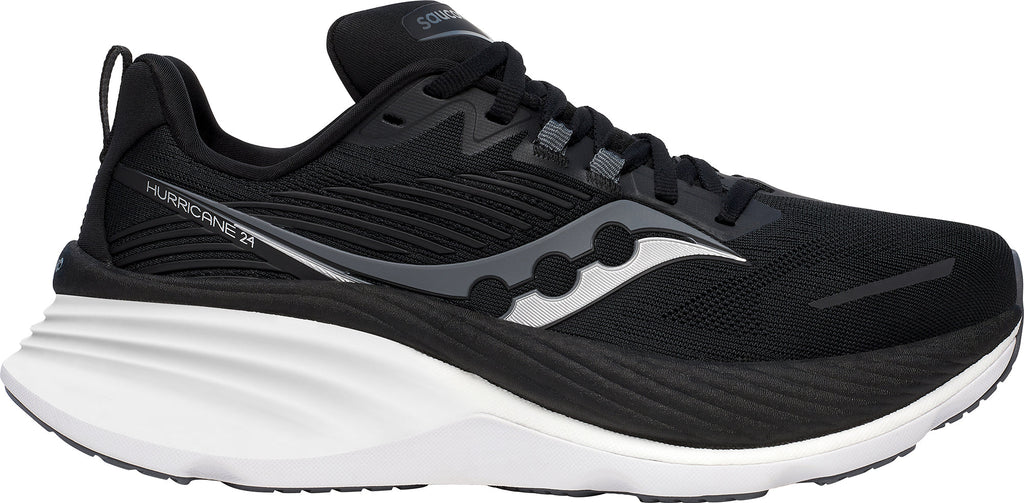 Saucony Hurricane 24 WIDE FIT Women's Running Shoes - Black - View 1