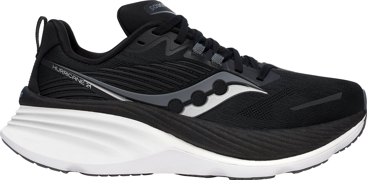 Saucony Hurricane 24 WIDE FIT Women's Running Shoes - Black - View 1