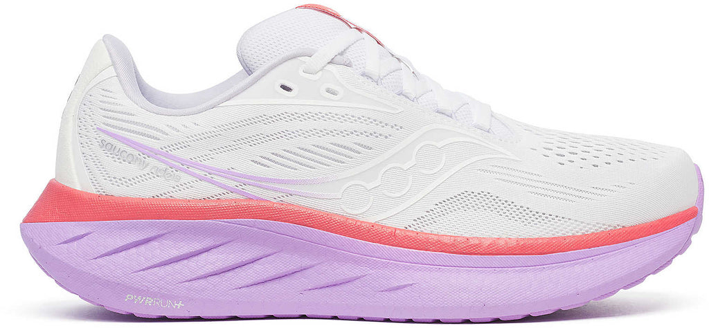 Saucony Ride 18 Women's Running Shoes - White - View 1