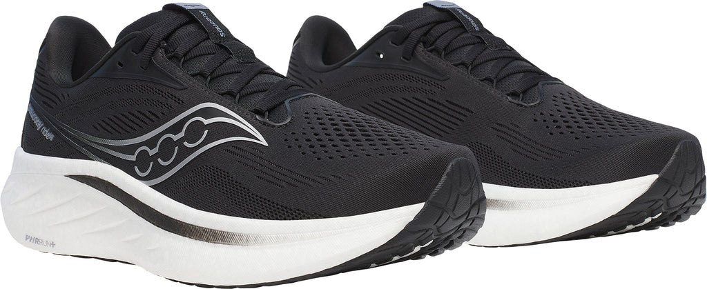 Saucony Ride 18 WIDE FIT Men's Running Shoes - Black - View 2
