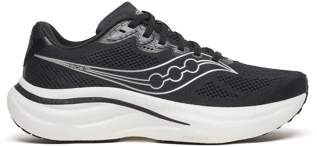 Saucony Ride 19 WIDE FIT Women's Running Shoes - Black - View 1