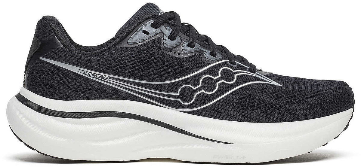 Saucony Ride 19 Men's Running Shoes - Black - View 1