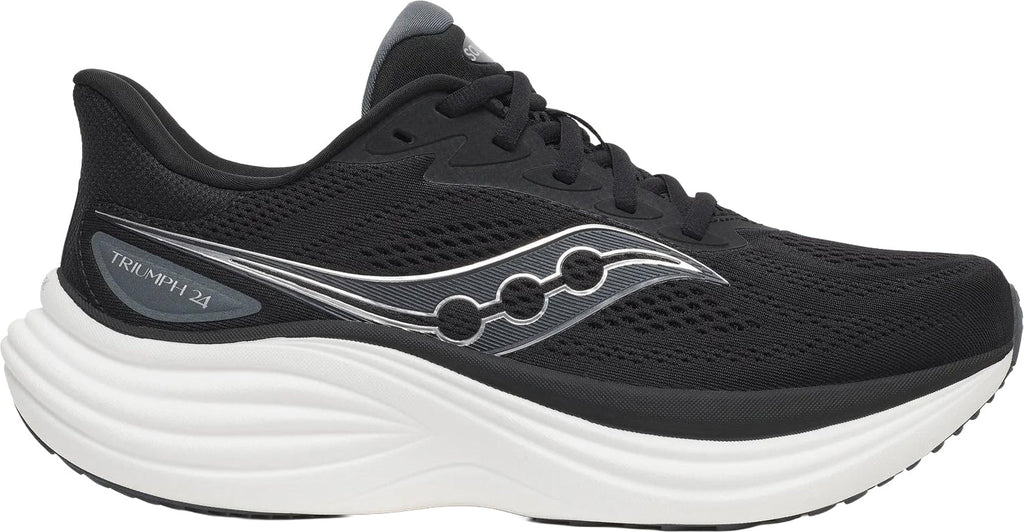 Saucony Triumph 24 WIDE FIT Men's Running Shoes - Black - View 1