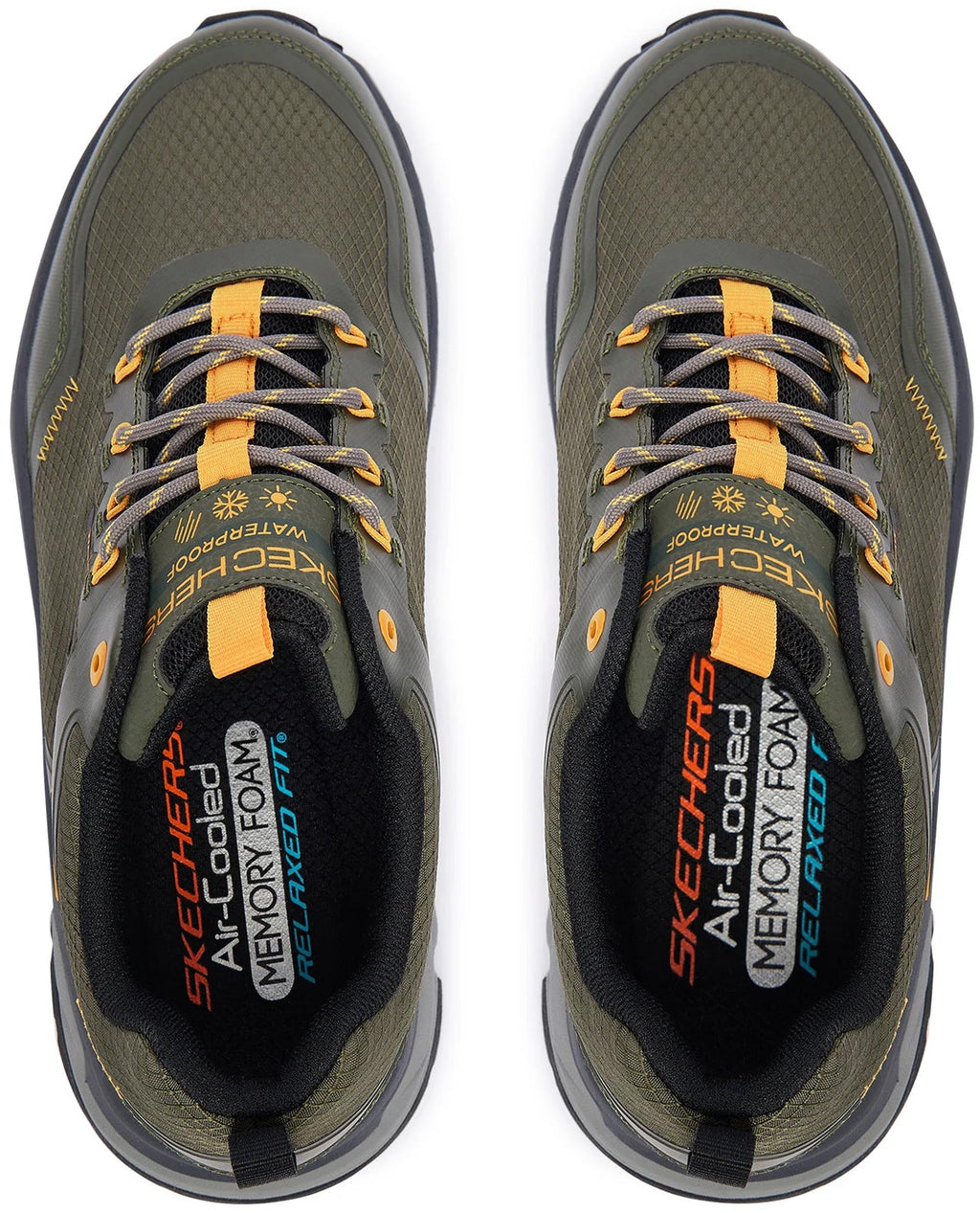 Skechers D'Lux Journey Slate Peak Waterproof Men's Walking Shoes - Green - View 3