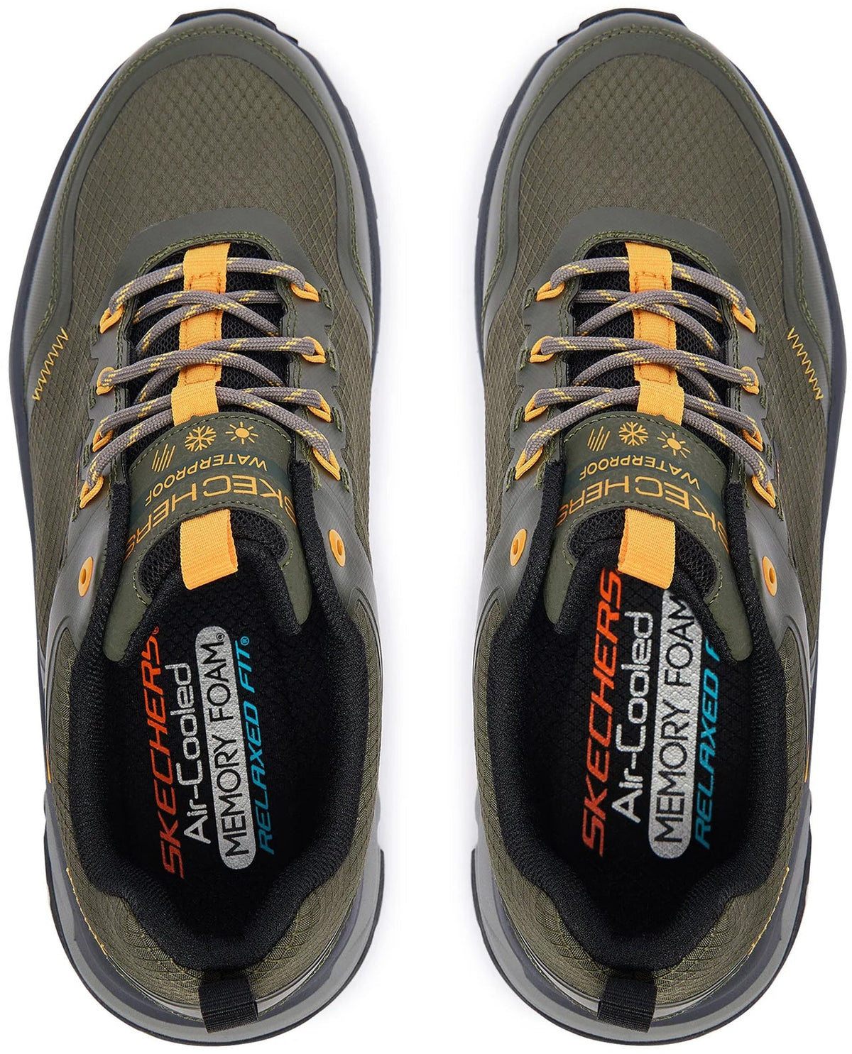 Skechers D'Lux Journey Slate Peak Waterproof Men's Walking Shoes - Green - View 3