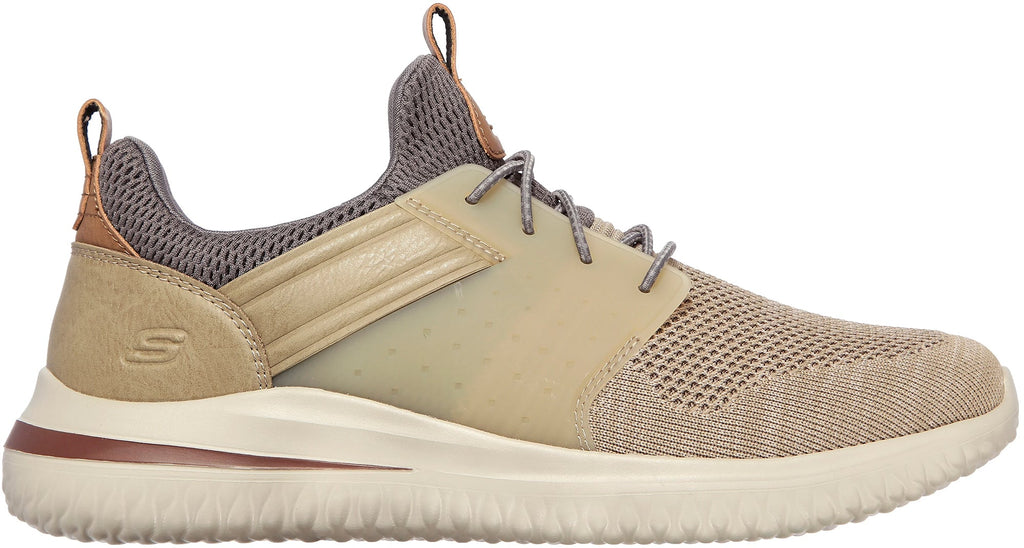 Skechers Delson 3.0 Cicada WIDE FIT Men's Shoes - Beige - View 1