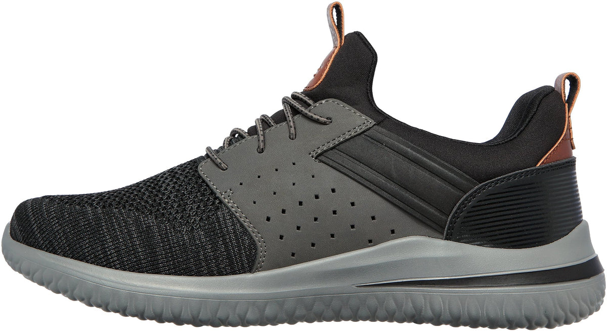 Skechers Delson 3.0 Cicada WIDE FIT Men's Shoes - Black - View 3