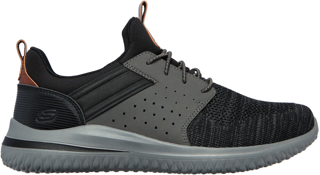 Skechers Delson 3.0 Cicada WIDE FIT Men's Shoes - Black - View 1