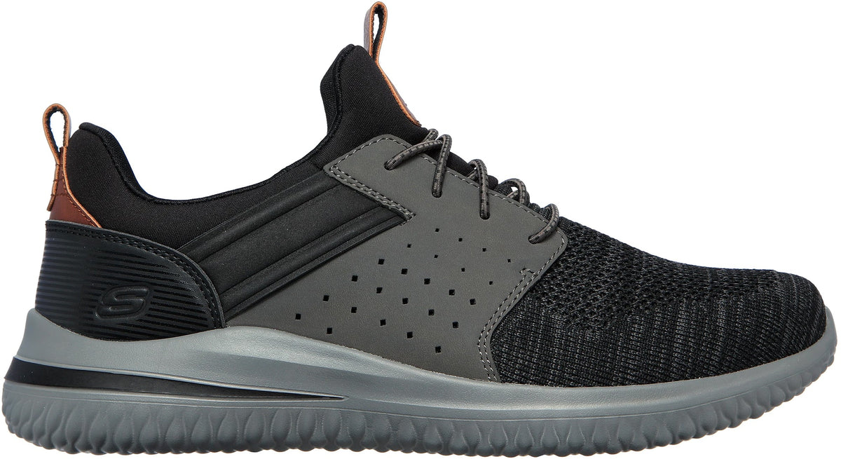 Skechers Delson 3.0 Cicada WIDE FIT Men's Shoes - Black - View 1