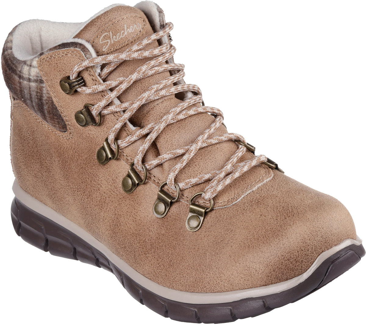 Skechers Synergy Plaid Mood Women's Walking Boots - Brown - View 2