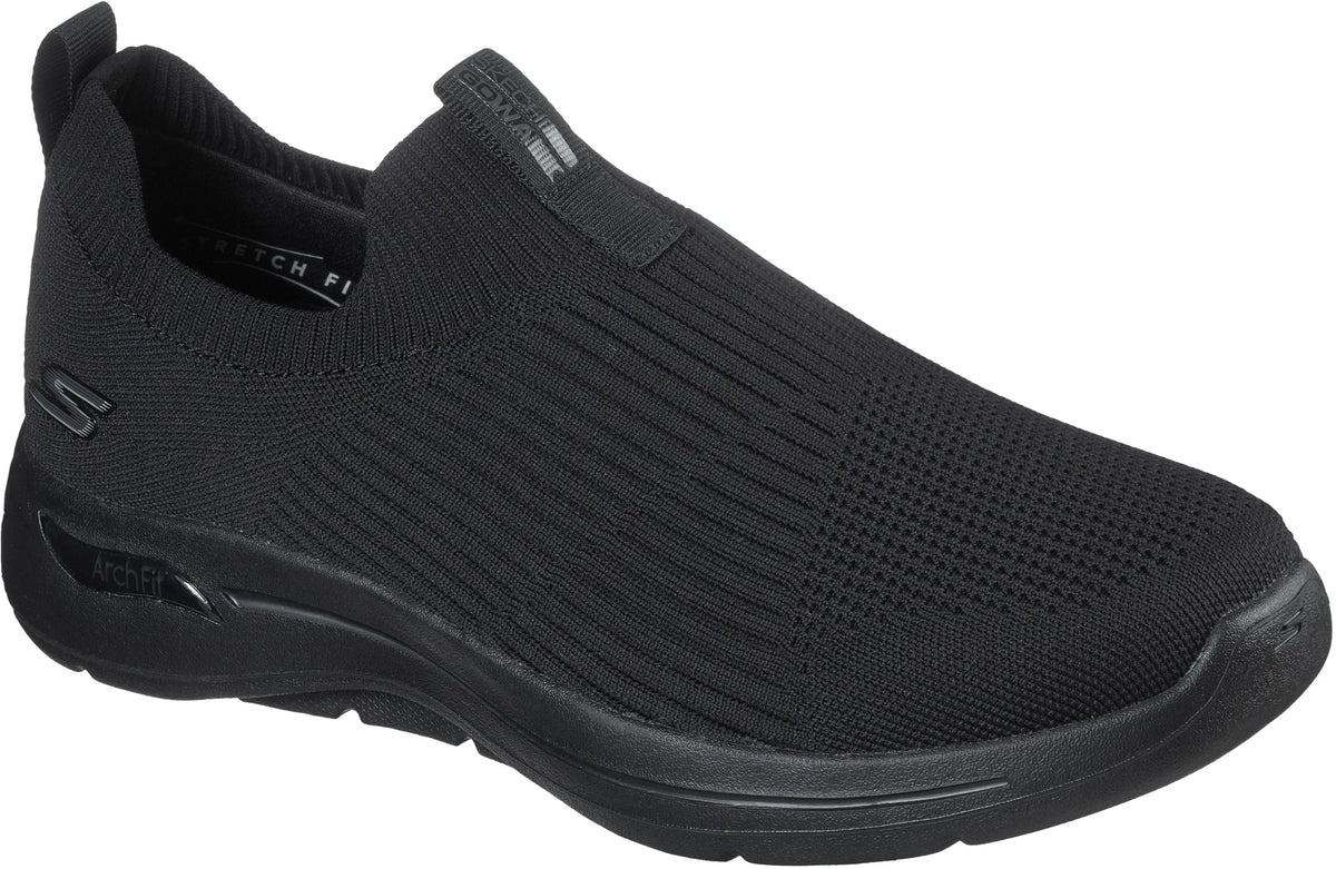 Skechers GO Walk Arch Fit Iconic EXTRA WIDE FIT Men's Walking Shoes - Black - View 5
