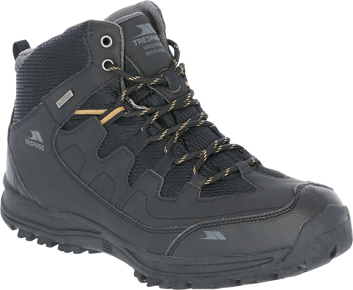 Trespass Finley Mid Waterproof Men's Walking Boots - Black - View 5